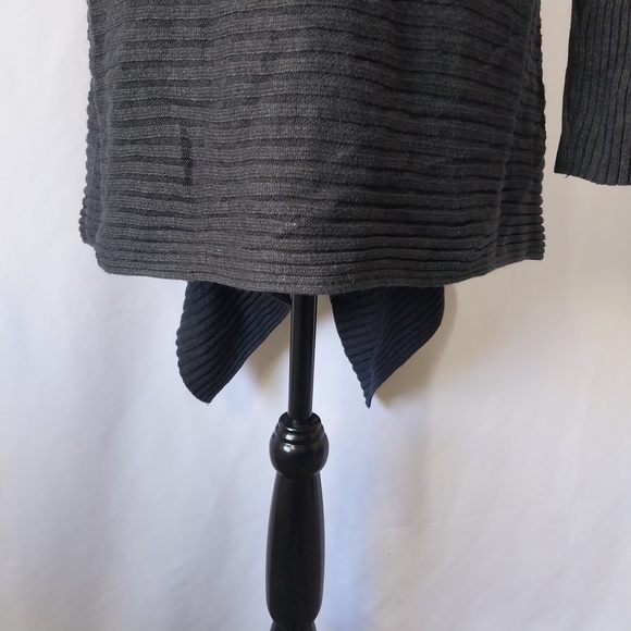 Old Navy Black Open Front Button Lock Ribbed Asymmetric Long Sleeve Card… - Picture 9 of 11